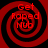 Four identical red and black spiral patterns with 'Get Raped Nub' text in red pixelated font on each.