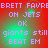 Pixelated text on red background with green glow effects, repeating 'BRETT FAVRE ON JETS OK giants still BEAT EM' in four quadrants.