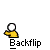 Pixelated yellow figure with white circular head performing backflip motion , each labeled 'Backflip' below