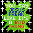 Green leaf-shaped icon with blue and red text on black background, surrounded by white plus signs.