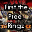Four display text overlays on a yellow radial background with red and black decorative elements, each showing different phrases