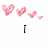 Pixelated pink hearts float above black text reading 'I Love Marching Band' on a white background with a gray rectangle.
