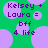 Pixelated green background with purple text and bubble shapes displaying 'Kelsey + Laura = bff 4 life' in two identical side-by-side arrangements.