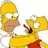 Pixelated cartoon characters Homer and Bart Simpson on a split background with yellow text reading 'This is Bart's Life:'