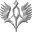Static grayscale pattern of repeating floral or leaf-like shapes arranged in a on light gray background