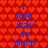 Red background with repeating orange heart pattern; blue text "i love izzy so much" arranged in two vertical