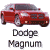 Two identical red Dodge Magnum cars side-by-side on gray background with text below each car.