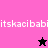 Pixelated text repeats across a split background with two star icons changing color between frames.