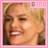 A static image of a person with blonde hair and red lipstick, framed by pink borders.