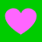 Four pink hearts on a green background, arranged in a with no visible animation changes