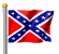 Red and blue Confederate battle flag on a pole, displayed in multiple positions with slight variations in wave pattern