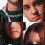 12 pixelated head-and-shoulders portraits showing a person in a dark green sweater with white trim, each with distinct facial expressions and slight variations in pose