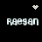 Pixelated white text 'raegan' appears in four quadrants on a black background, with a heart symbol above and a starburst symbol to the right, both animated.