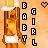 Pixelated static icon featuring a cartoon doll with long brown hair, wearing a white dress and yellow hat, next to vertical text reading "BABY GIRL" on an orange background with a small heart symbol.