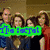 Six distinct pixelated images of people with overlaid text in various colors, arranged in a