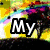 six pixelated images with text overlays: colorful abstract shapes, a black background with purple and green, an eye, lips, another eye, and a gray area
