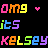 Pixelated text and heart symbols in rainbow colors on black background, with animated heart sequences.