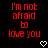 Red pixelated text on black background with white heart symbols at bottom, two identical side-by-side