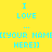 Pixelated cyan text on yellow background with pink gradient overlay, displaying 'I LOVE ... [YOUR NAME HERE]' in two identical vertical