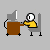 Animated contact sheet of a stick figure character interacting with a computer, showing progression from normal use to frustration and destruction of the device.
