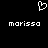Pixelated white heart symbol above two identical text strings on black background.