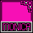 A 4x4 contact sheet of a pixel-art animated buddy icon featuring pink background, gray border, and