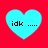 Four cyan hearts on red background with "idk ...." text; two hearts have pixelated edges, two are smooth.