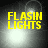 Yellow text 'FLASIN LIGHTS' on dark background with bright light effects, four showing sequential animation frames