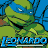 A 3x2 contact sheet of six animated frames from a Teenage Mutant Ninja Turtles buddy icon featuring Leonardo, showing character poses, text variations, and a turtle shell symbol.