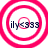 Four circular pink target-like icons with concentric rings and dark text 'ily<333' at center, arranged in a on white background
