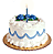 Pixelated cake with blue icing, berries, and a candle on white background; adjacent text display 'I <3 u', '<3' repetitions, 'like a fat kid <3 cake', and multiple '<3' symbols