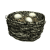 A woven basket with three white eggs, displayed in a where the rightmost and bottom-right are partially cropped