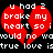 Red broken heart with white text on black background, showing two identical frames side-by-side.