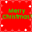 Red background with white snowflakes and green "Merry Christmas!" text in four quadrants, no visible animation changes across observations.