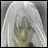 A 48x48 pixel buddy icon featuring a grayscale anime-style character with long white hair on the left and stylized text "Anime IM" above "COM" on a black background to the right.
