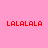 Static pixel art with four identical red text blocks on a pink background, each reading LALALALA in uppercase letters.