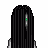 Pixel art contact sheet showing three frames of an animated icon featuring a ghostly figure with long black hair and green eyes, accompanied by text elements referencing 'The Ring' horror film.