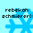 Pixelated blue snowflake icon with black text 'rebekah schmierer()' on light cyan background, showing animation frames where the snowflake's arms shift position across four views.
