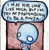 Pixelated image with a blue speech bubble, light blue character head on pink background, and white text reading 'Imma hXc NINJA!!!' over black and gray sections.