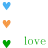 Animated contact sheet of a love-themed buddy icon with heart symbols and 'love' text in multiple colors across 21 frames showing sequential animation effects.