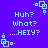 Pixelated cyan text and geometric shapes on solid purple background, repeating four times in a with identical elements