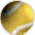 Five circular tennis ball icons arranged in two , each showing a different rotation of the ball with visible seams and gradient shading