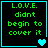Four identical display green pixelated text on black background with cyan border; each contains a heart symbol that changes from single to double to double to single