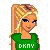 Pixel art buddy icon featuring a blonde female character in green DKNY shirt and gray pants with the name LAUREN displayed below, presented as two side-by-side frames showing full-body and upper-body views.