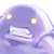 Static pixel art icon of a purple cartoon character with glowing yellow eyes and a wide open mouth showing teeth, set against a white background.