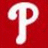 A red background features a large white stylized 'P' on the left and four stacked instances of the word 'Phillies' in white text on the right.