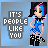 Animated contact sheet of a pixel art character with blue and pink hair in various poses alongside text phrases about needing medication, displayed on a light blue gradient background.