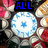 Pixelated image with mirrored circular patterns and text overlays in blue, red, and black.