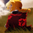 Pixelated static image of a character with orange hair and red clothing in an outdoor setting, likely from an anime series.