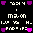 Pixelated text and heart symbols arranged in a symmetrical pattern on black background with alternating purple and pink hearts.